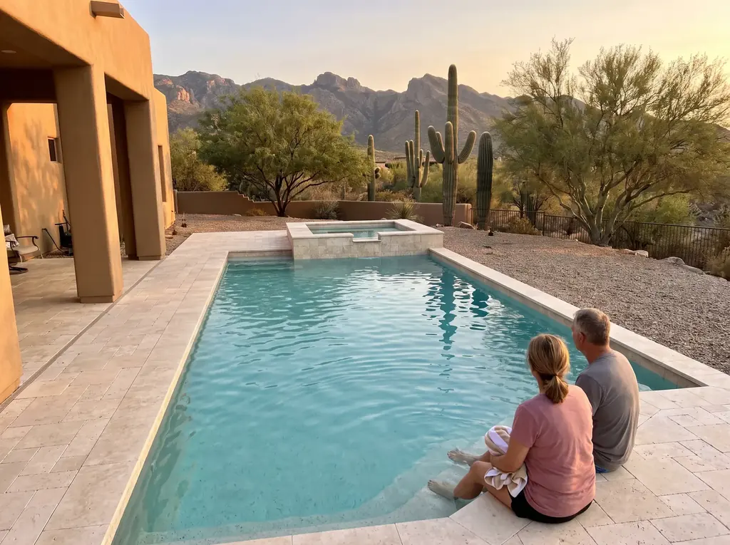 Dove Mountain home with a pool facing the Tortolita Mountains